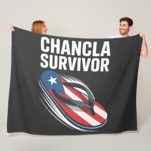 chancla survivor funny spanish joke fleece blanket