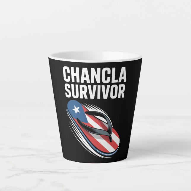 Chancla Survivor Funny Spanish Joke Latte Mug (Front)