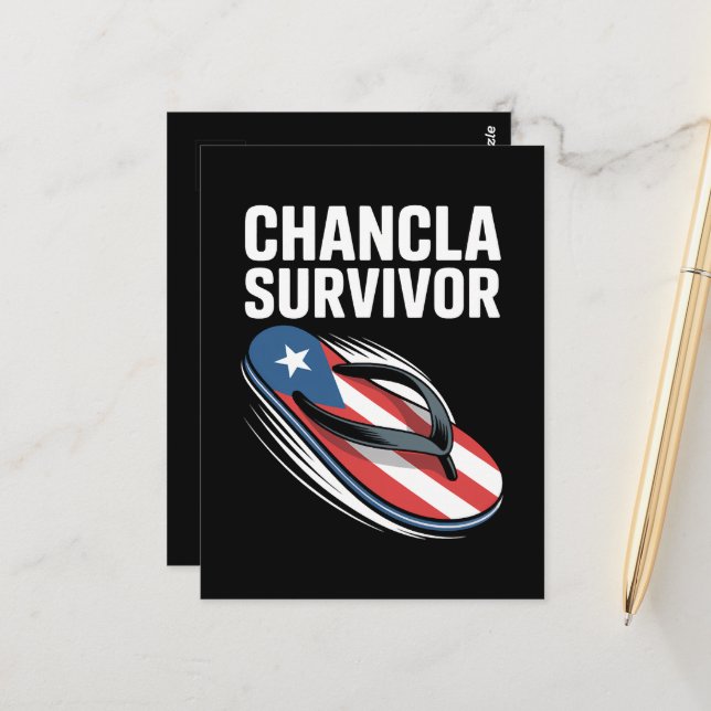 Chancla Survivor Funny Spanish Joke Postcard (Front/Back In Situ)