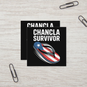 Chancla Survivor Funny Spanish Joke Square Business Card