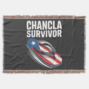 chancla survivor funny spanish joke throw blanket