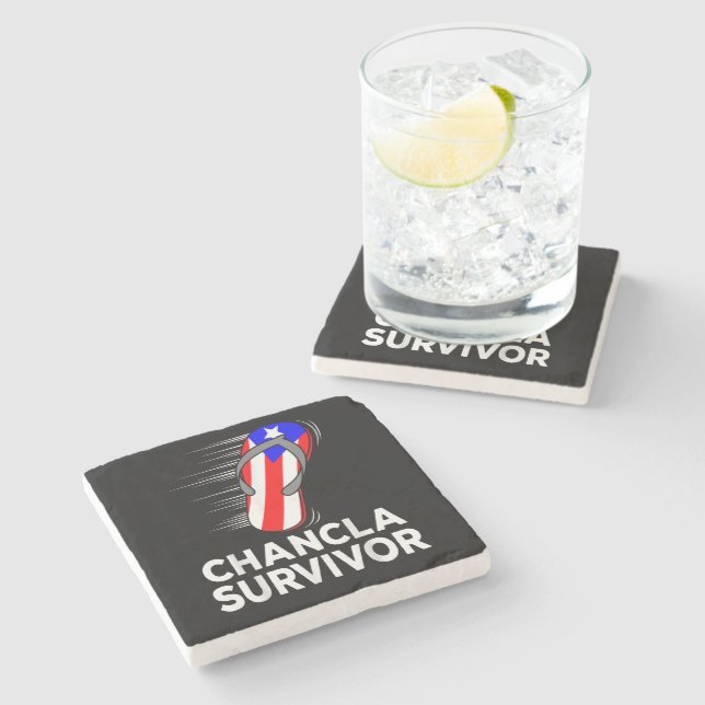 Chancla Survivor Stone Coaster (Side)