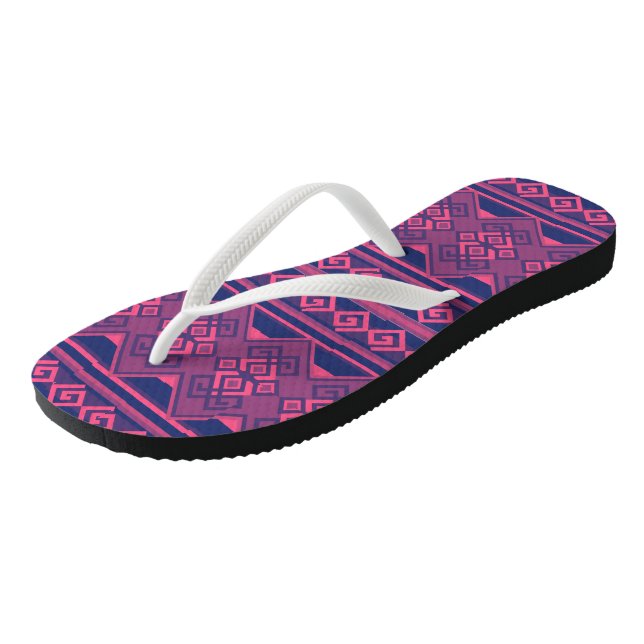 Chanclas Manto Andino Azul and Magenta Flip Flops (Angled)