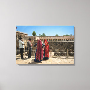 Chand Baori Stepwell Rajasthan  India Travel Art Canvas Print