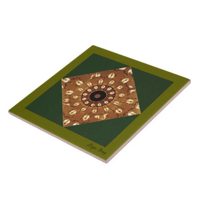 'Chandelier Abstract' Diamond Inlay Tile/Trivet Tile (Side)