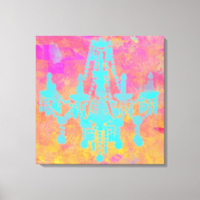 Chandelier Art in Reds & Golds, Canvas Print (Front)