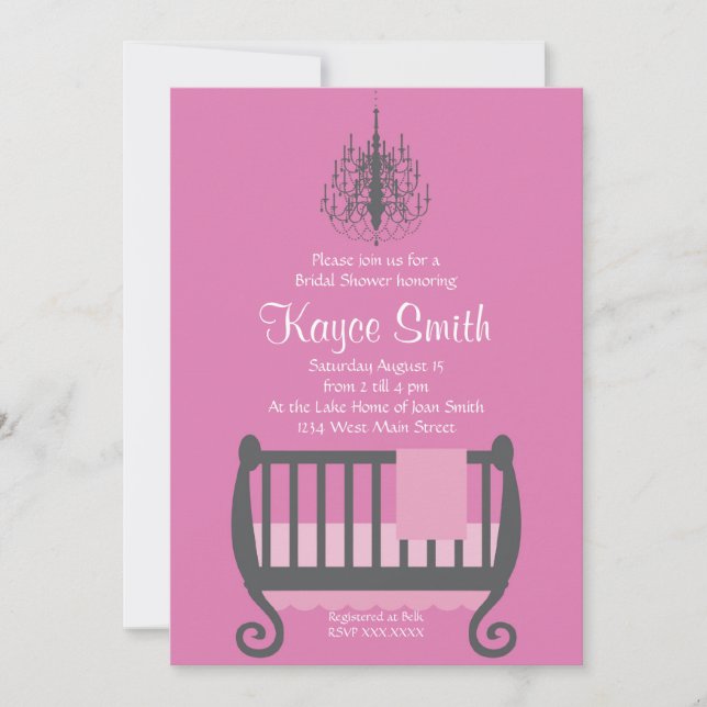 Chandelier Baby Shower Invitation (Front)