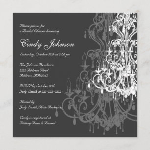 Chandelier Bridal Shower Invitation Card