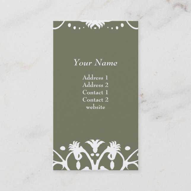 Chandelier Business Card - Moss (Front)