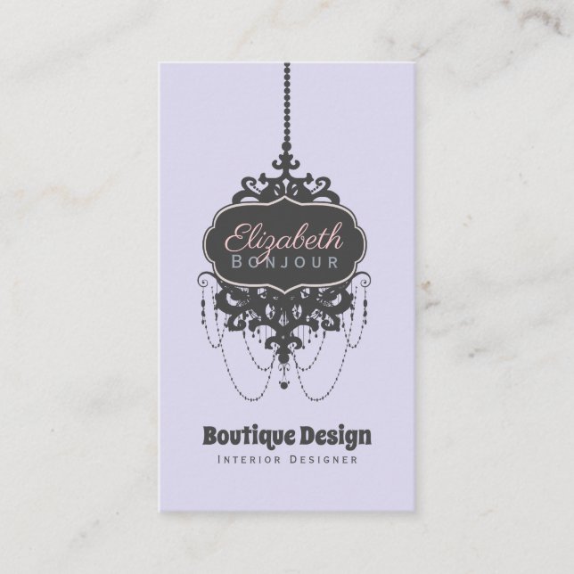 Chandelier Chic (Change Colour) - Business Card (Front)