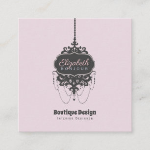 Chandelier Chic (Change Colour) - Square Business Card