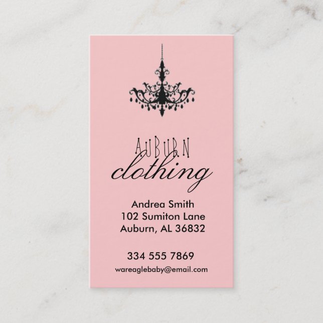 Chandelier Clothing Business Business Card (Front)