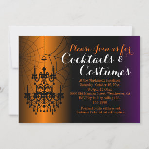 Chandelier Cocktail Costumes Adult Halloween Party Invitation