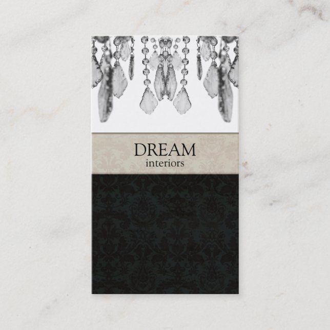 Chandelier Crystals Real Estate Business Card Bg (Front)