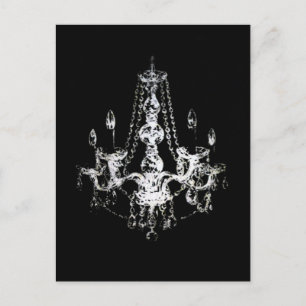 Chandelier Elegance ~ Postcard Black White Fun