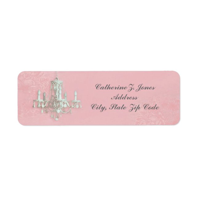 Chandelier Elegant Chic Address Label - Pink (Front)