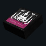 Chandelier Fuchsia Vintage Bird Damask Anniversary Gift Box<br><div class="desc">Wedding Black Lacquer Keepsake Custom Designer Personalised Jewellery Box or Memory Box Elegant Unique Wedding Anniversary  Christmas Gifts or Valentines Day Gifts</div>