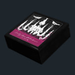 Chandelier Fuchsia Vintage Bird Damask Anniversary Gift Box<br><div class="desc">Wedding Black Lacquer Keepsake Custom Designer Personalised Jewellery Box or Memory Box Elegant Unique Wedding Anniversary  Christmas Gifts or Valentines Day Gifts</div>