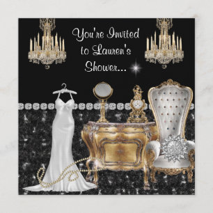 CHANDELIER GLAMOUR Bridal Shower INVITATIONS