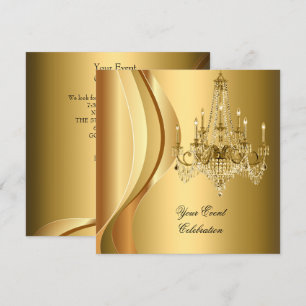 Chandelier Gold Elegant Party Invitation
