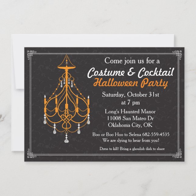Chandelier Halloween Invitation (Front)