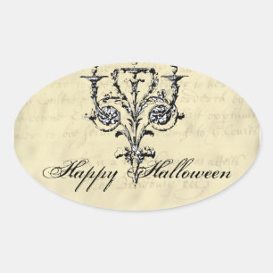 Chandelier Halloween Oval Sticker