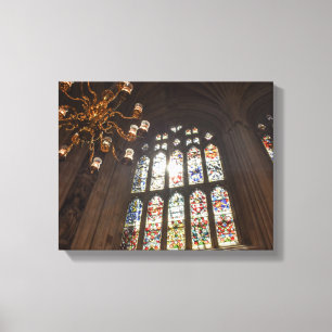 chandelier in building canvas print