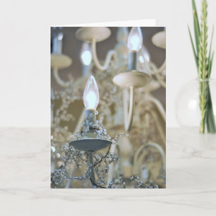 Chandelier, light and glass, Greeting Card