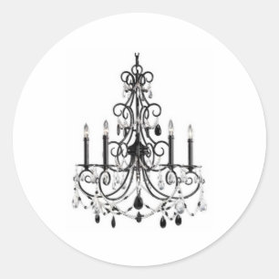 CHANDELIER LINE CLASSIC ROUND STICKER