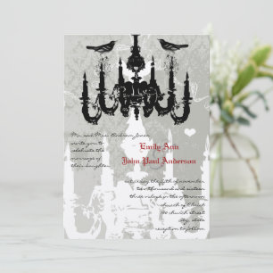 Chandelier Love Birds Wedding Invitation