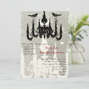 Chandelier Love Birds Wedding Invitation