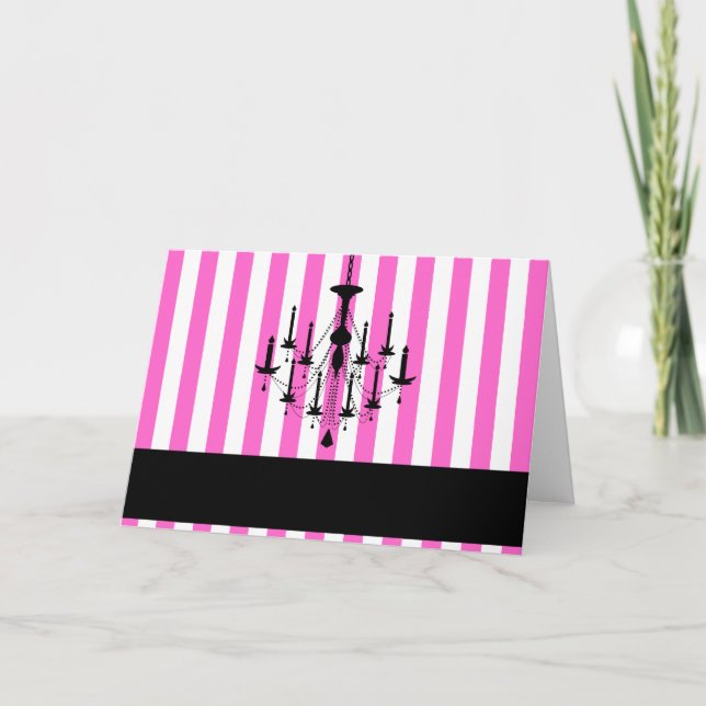 Chandelier NoteCards-Pink Card (Front)
