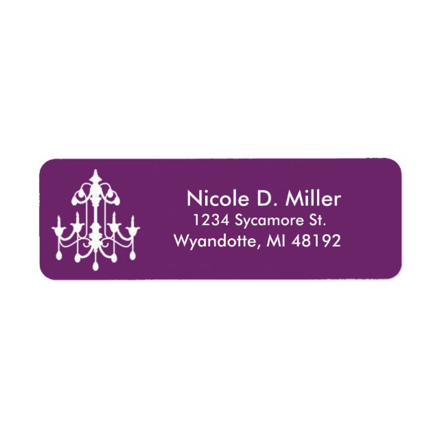 Chandelier Purple Return Label (Front)