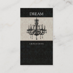 Chandelier Real Estate Business Card Beige