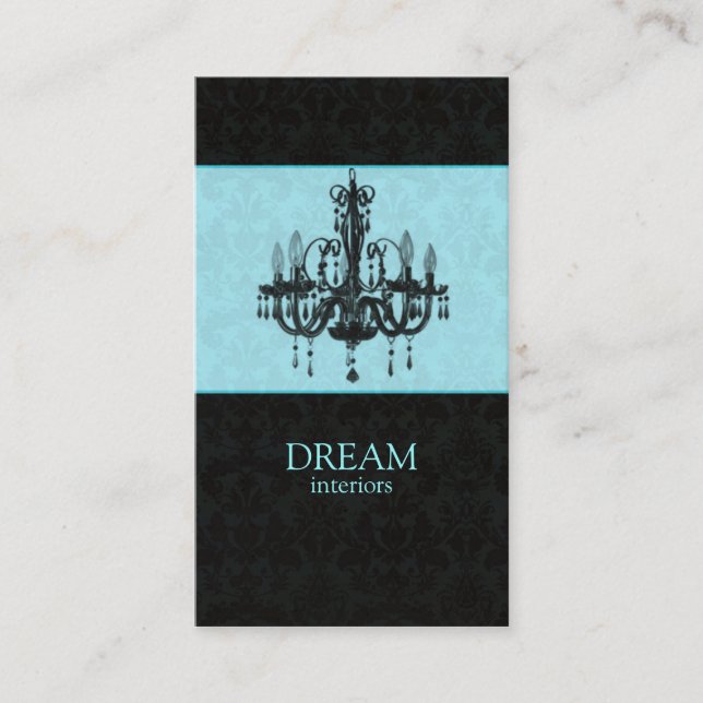 Chandelier Real Estate Business Card Blue (Front)