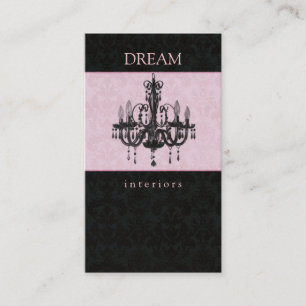 Chandelier Real Estate Business Card Pink