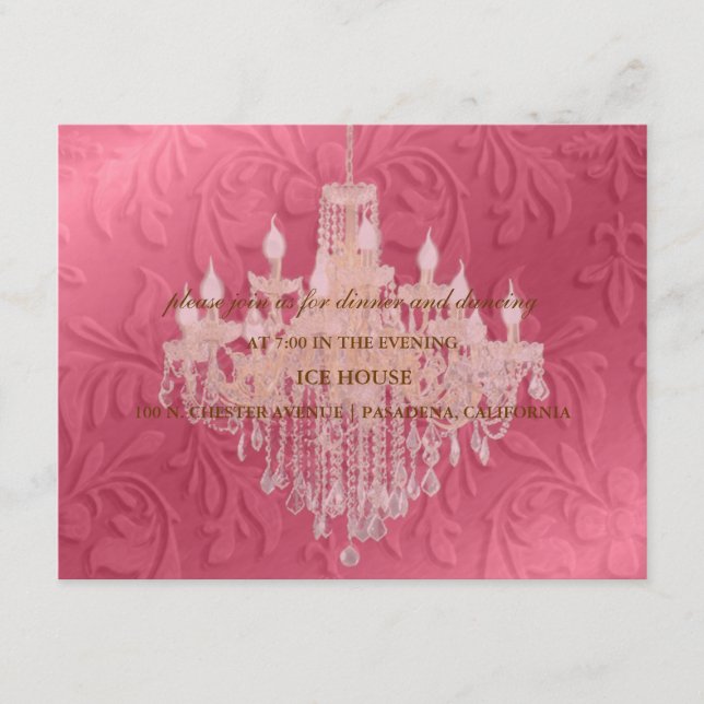 Chandelier,  reception cards (Front)