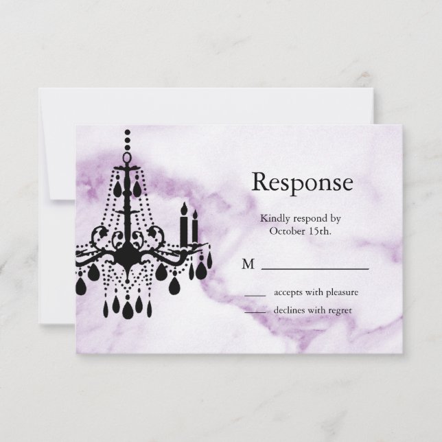 Chandelier RSVP on Purple Marble (Front)