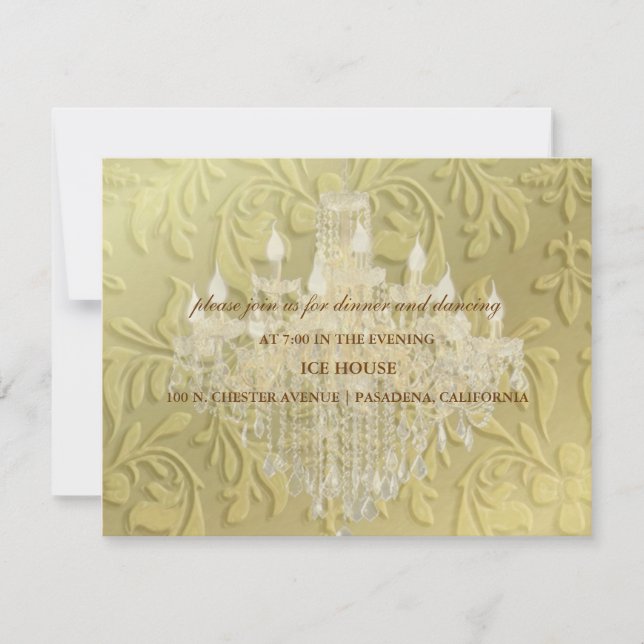 Chandelier,  RSVP or reception cards- customisable (Front)