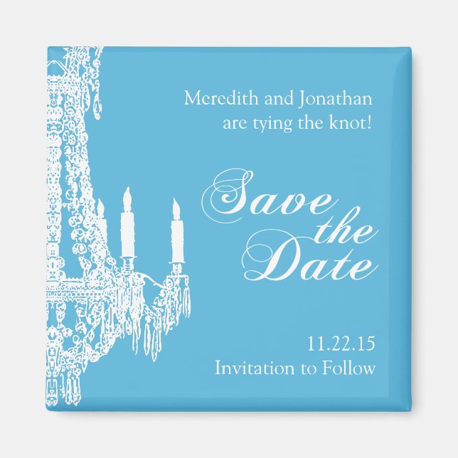Chandelier Save the Date Magnet (Front)