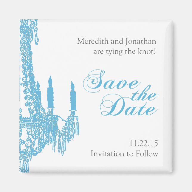 Chandelier Save the Date Magnet (Front)