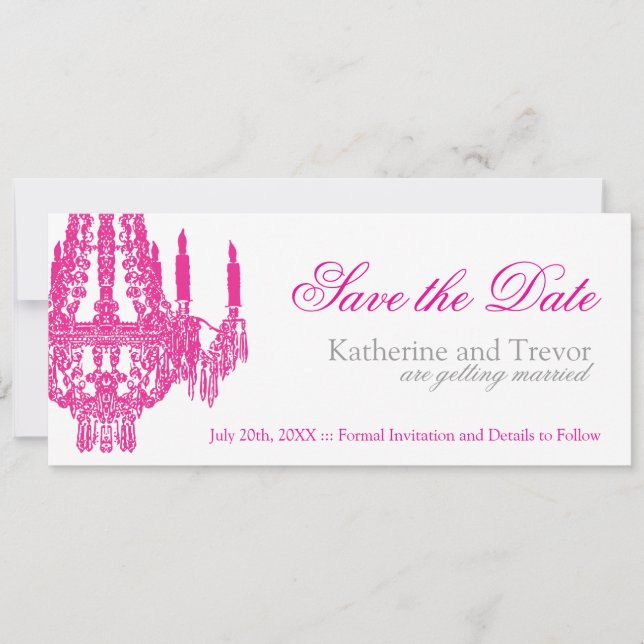 Chandelier Save the Date Wedding Invitation (Front)