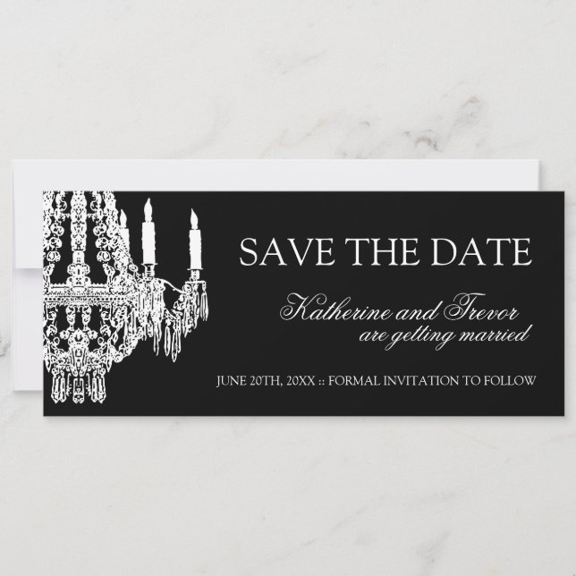 Chandelier Save the Date Wedding Invitation (Front)