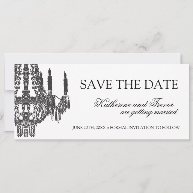 Chandelier Save the Date Wedding Invitation (Front)