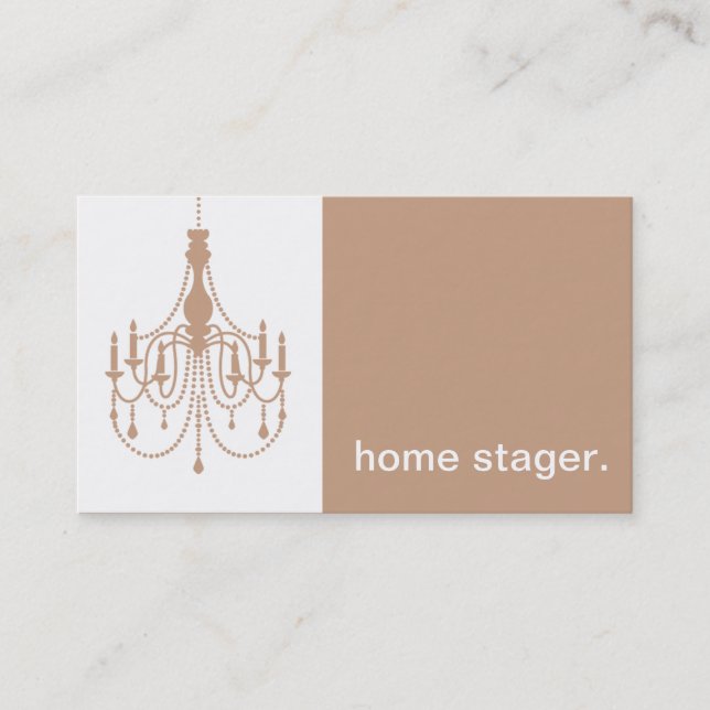 Chandelier Silhouette Icon - home stager Business Card (Front)