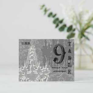 Chandelier Silver Playbill Table Number Card
