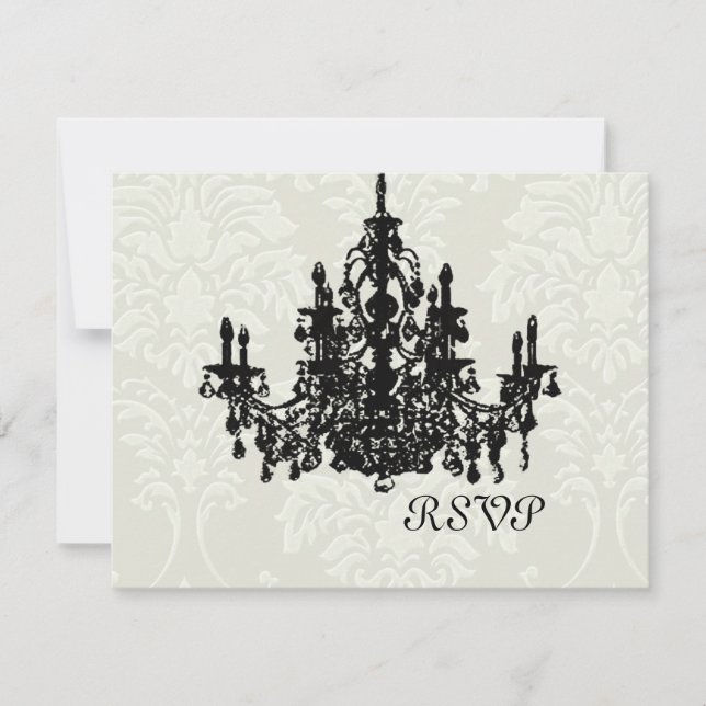 Chandelier Wedding RSVP requires 5x7 invite (Front)