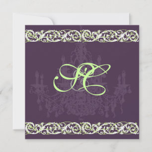 Chandelier + wrought iron + vines invitation