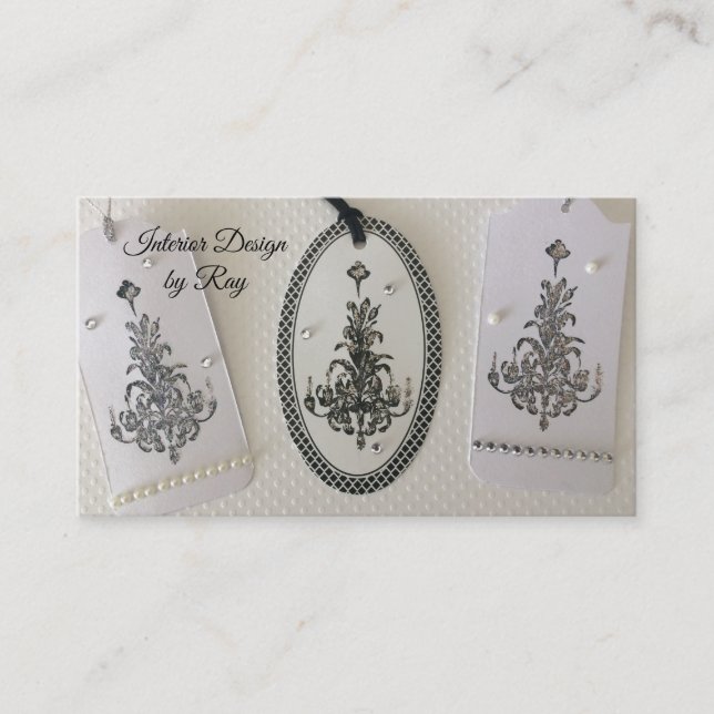 Chandeliers Interior Design Business Card (Front)