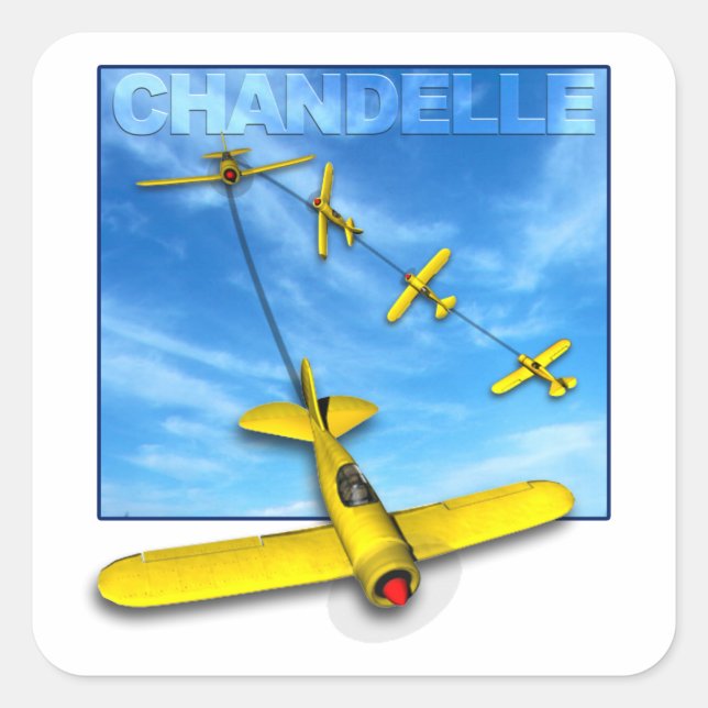 Chandelle Aerobatic manoeuvre with Aeroplane Square Sticker (Front)
